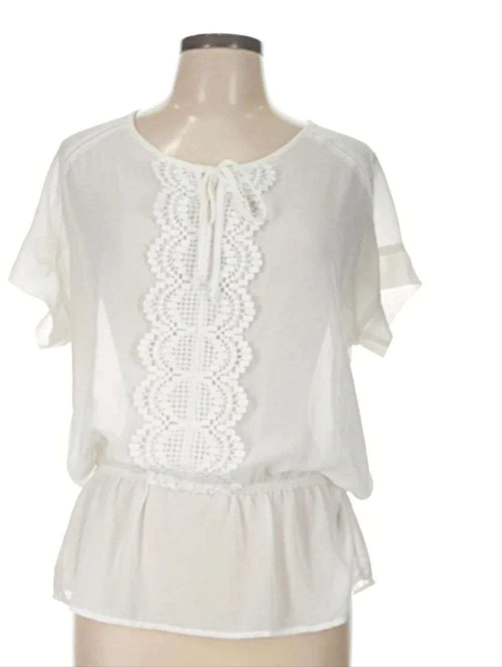 Christopher & Banks Sheer off white blouse